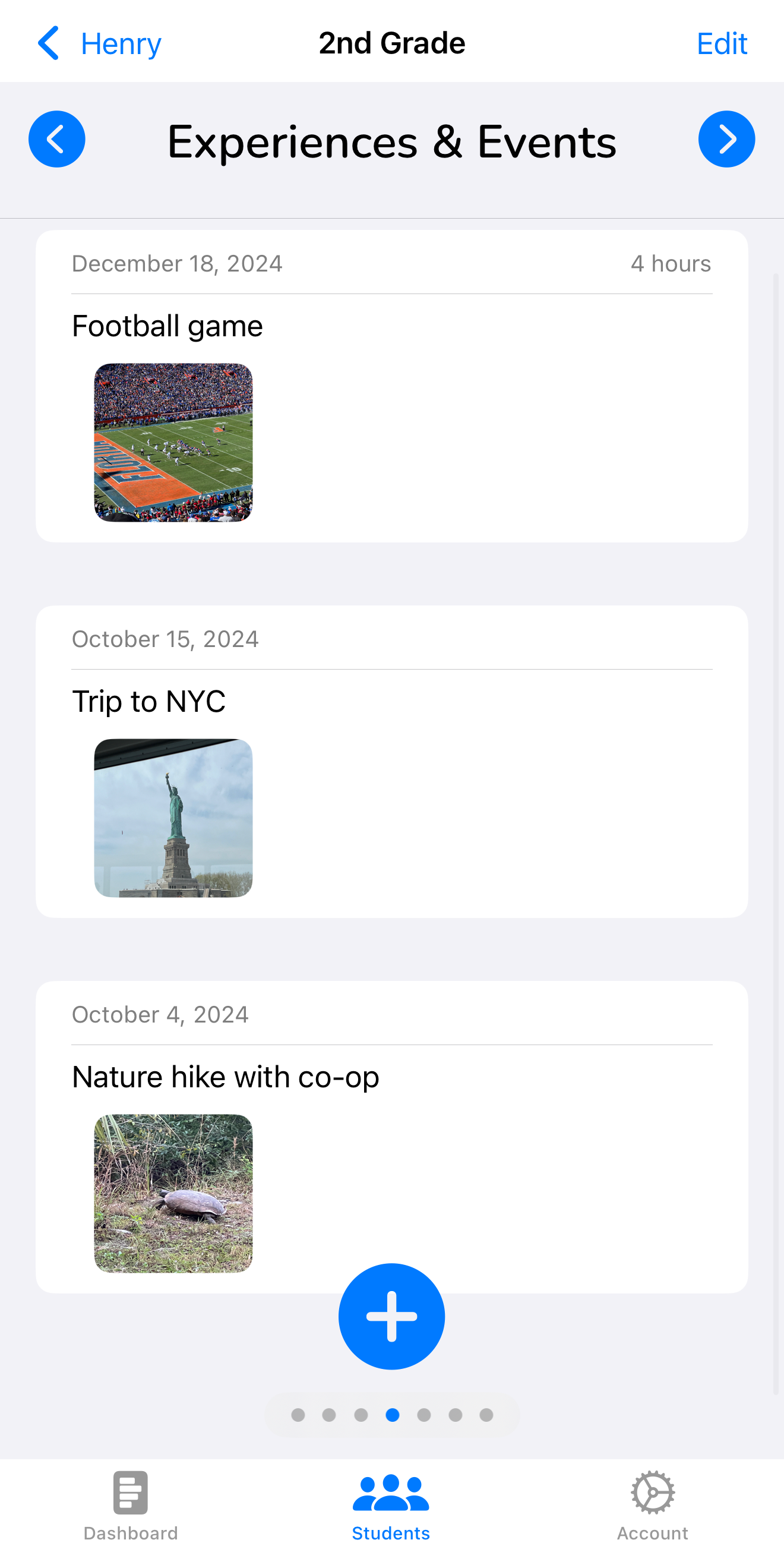 Experiences and events